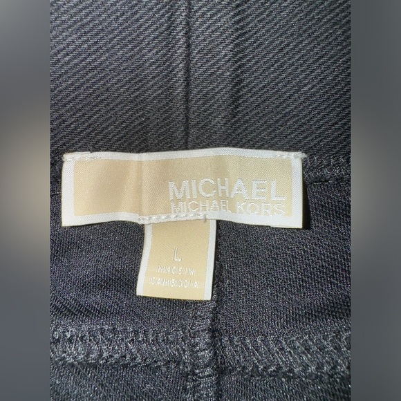MICHAEL Michael Kors Large black gold Stretch Knit Twill Pull-On Leggings casual - Picture 12 of 13